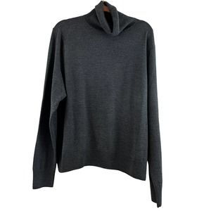 Brooks Brothers Saxxon Wool Gray Turtle Neck Sweater Size XL